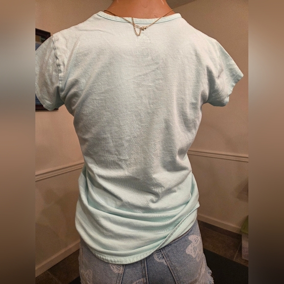 Girls adidas Light Blue Short Sleeve Tee - Picture 3 of 4